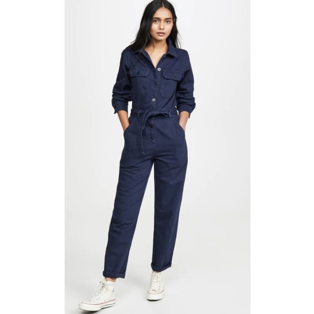 Reformation Navy Blue Utility Jumpsuit